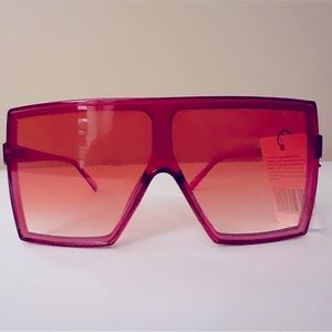 Brand New W/Tags Red Oversized Unisex Sunglasses
